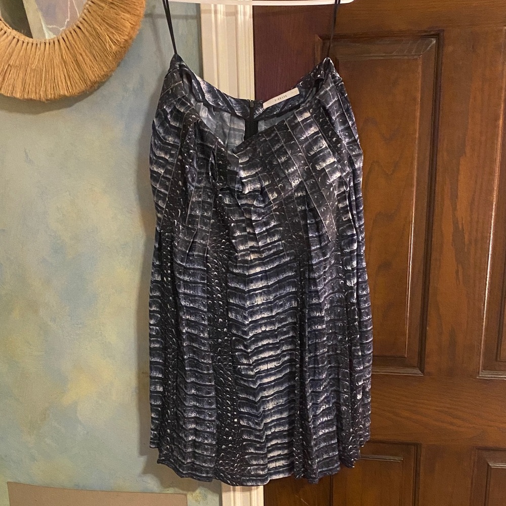 Dion Lee dark blue strapless dress